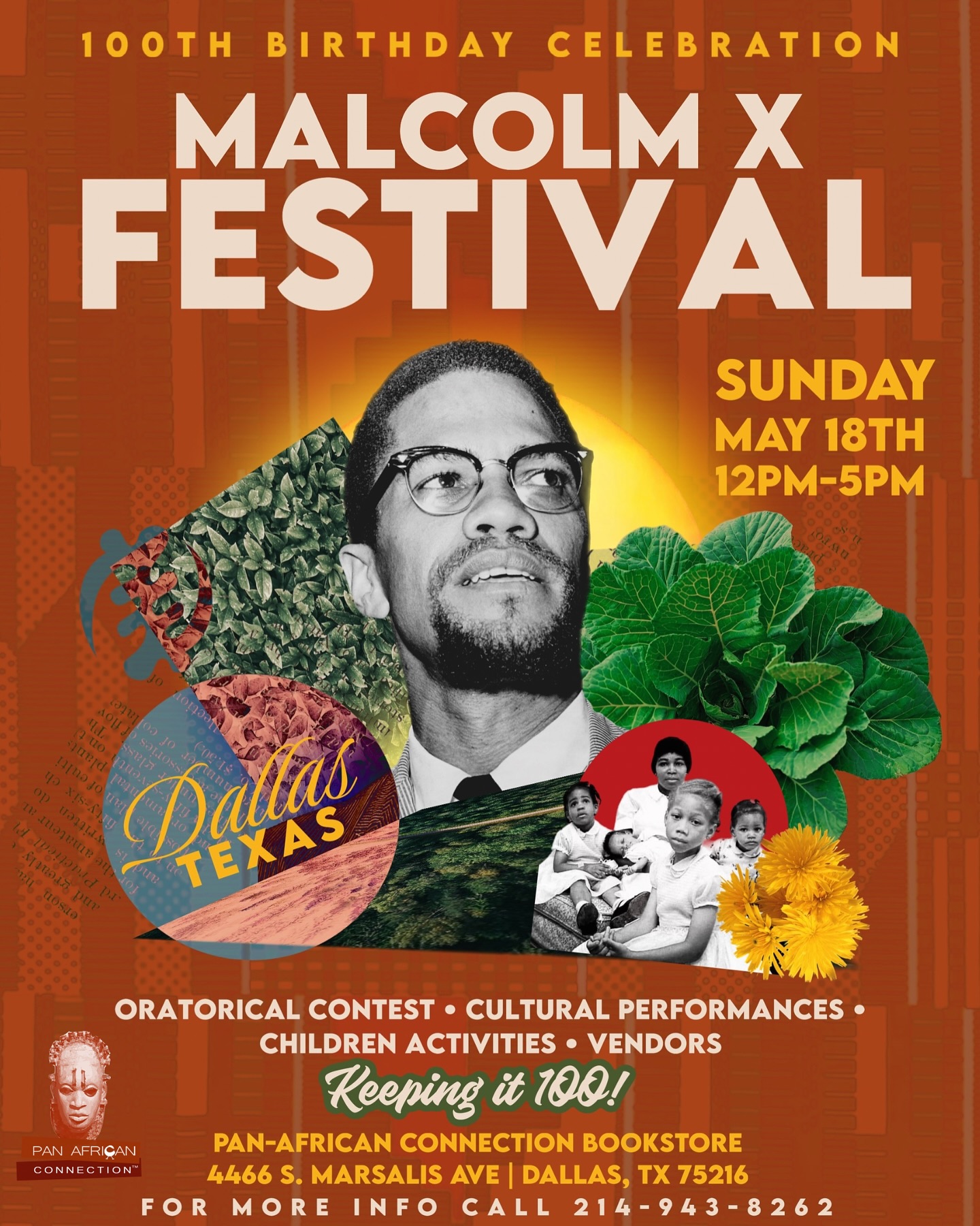 Malcolm X 100th Birthday Celebration - May 18th, 2025 - Pan-African Connection Bookstore