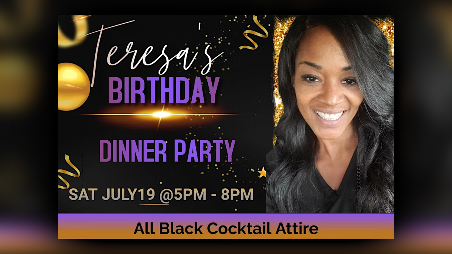 Teresa's All Black Birthday Dinner Party July 19 2025